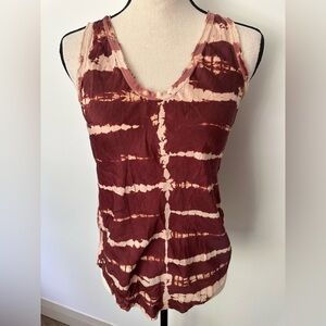 Young Fabulous & Broke Tie Dye Sleeveless Shirt Red Peach Womens XS NWT